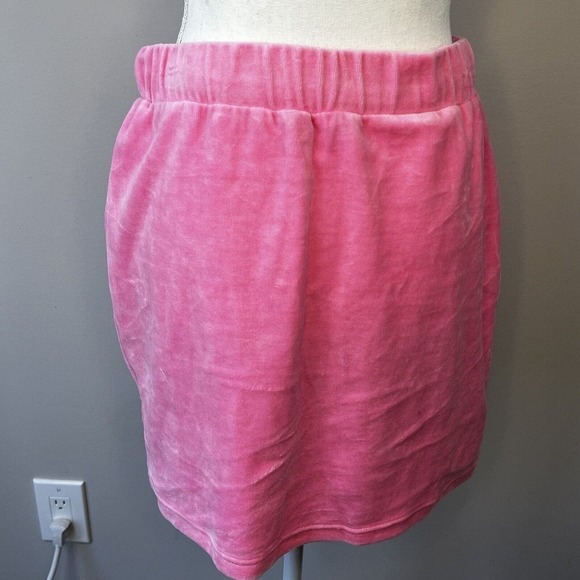 Juicy by Juicy Couture Hot Pink Velour Cropped Zip Up Hoodie and Skirt M L - Picture 10 of 16